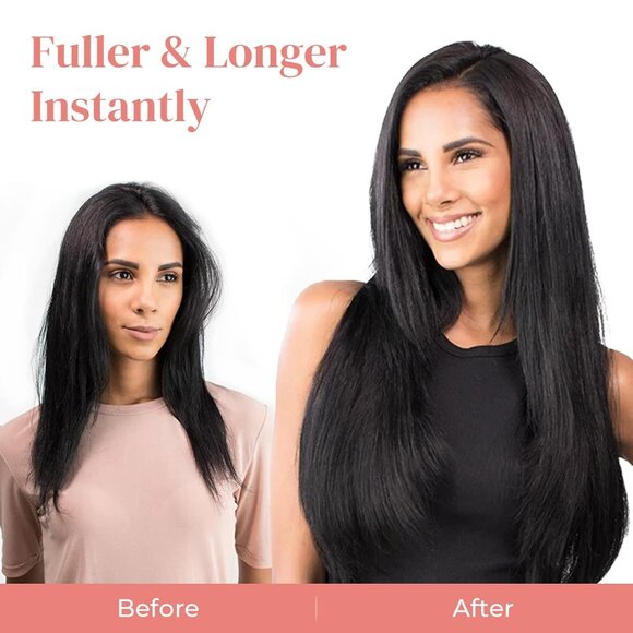 HOT CLIP in hair extensions Dark Blonde with Highlights - Picture 5 of 7